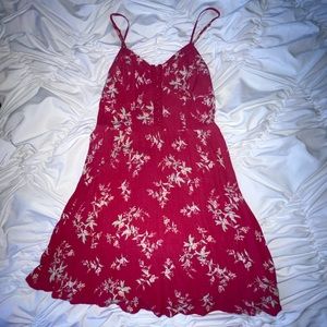 Red mini dress with floral pattern, American Eagle size XS